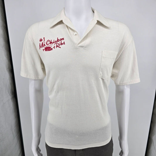 Vintage 1980s Sportswear #1 Mr. Chicken + Ribs "Krash Dog Kelly" Polo Shirt (L)