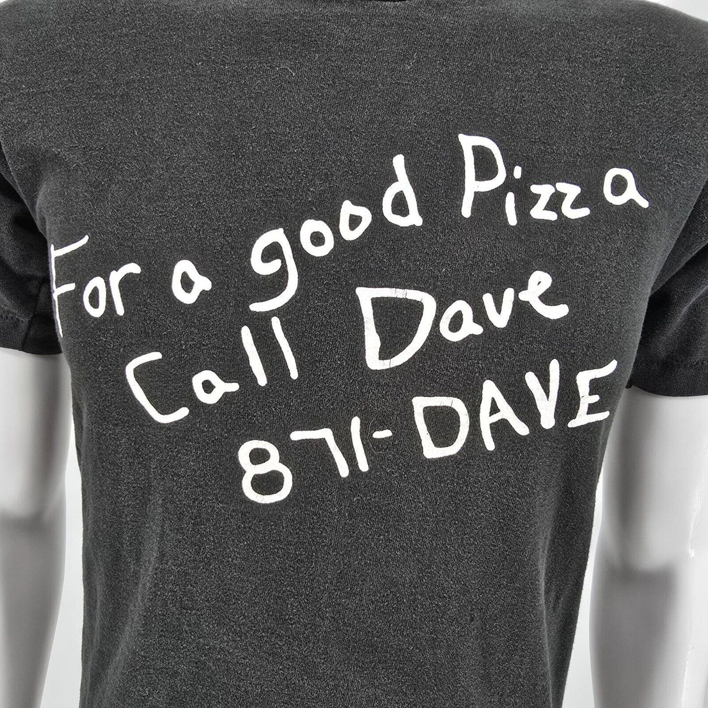 Vintage 1990s Dave's Pizza "For a Good Pizza Call Dave 871-DAVE" T-Shirt (XS)