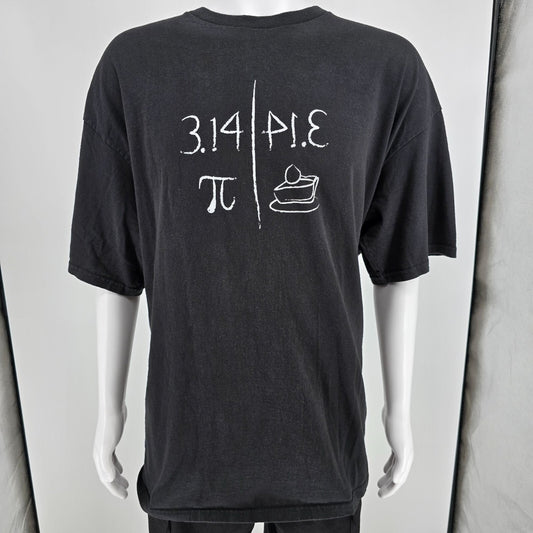 2010s Delta Pro Weight 3.14 Pi vs. Pie Faded Black Graphic T-Shirt (2XL/3XL)