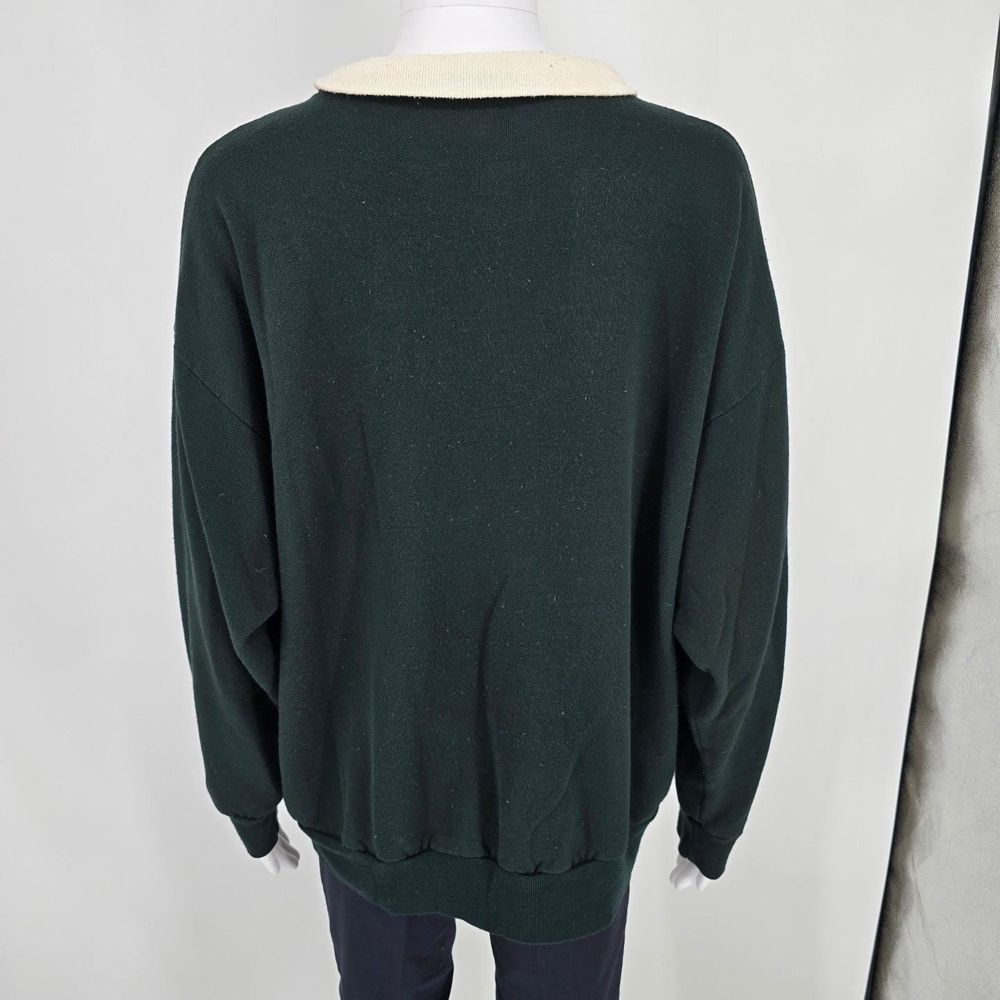 Vintage 1990s Nutcracker Women's Glitter Christmas Cats Collared Sweatshirt (XL)