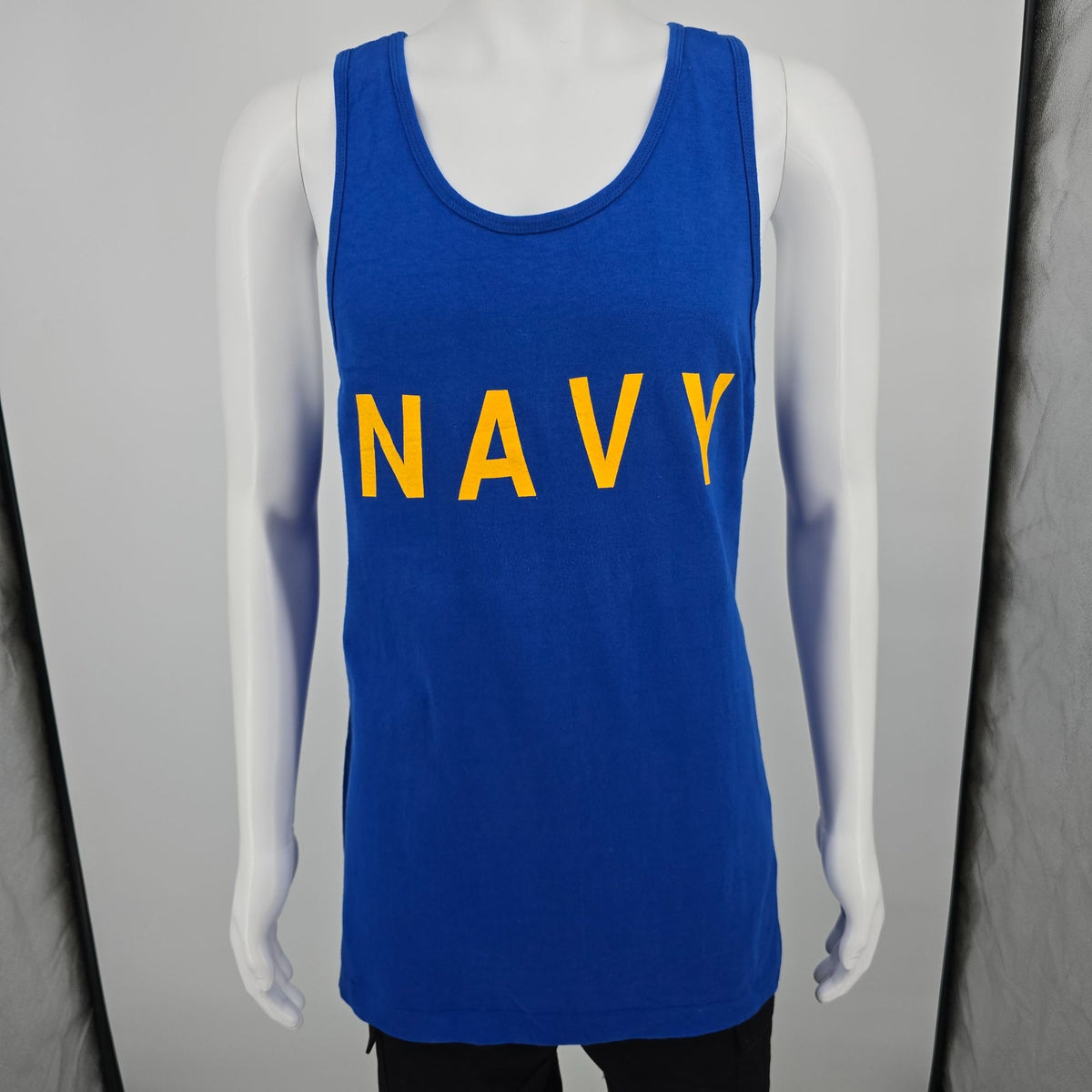 Vintage 1990s Fruit of the Loom "Navy" Royal Blue Made in USA Tank Top (L)