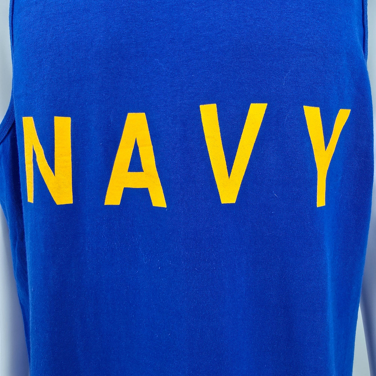 Vintage 1990s Fruit of the Loom "Navy" Royal Blue Made in USA Tank Top (L)