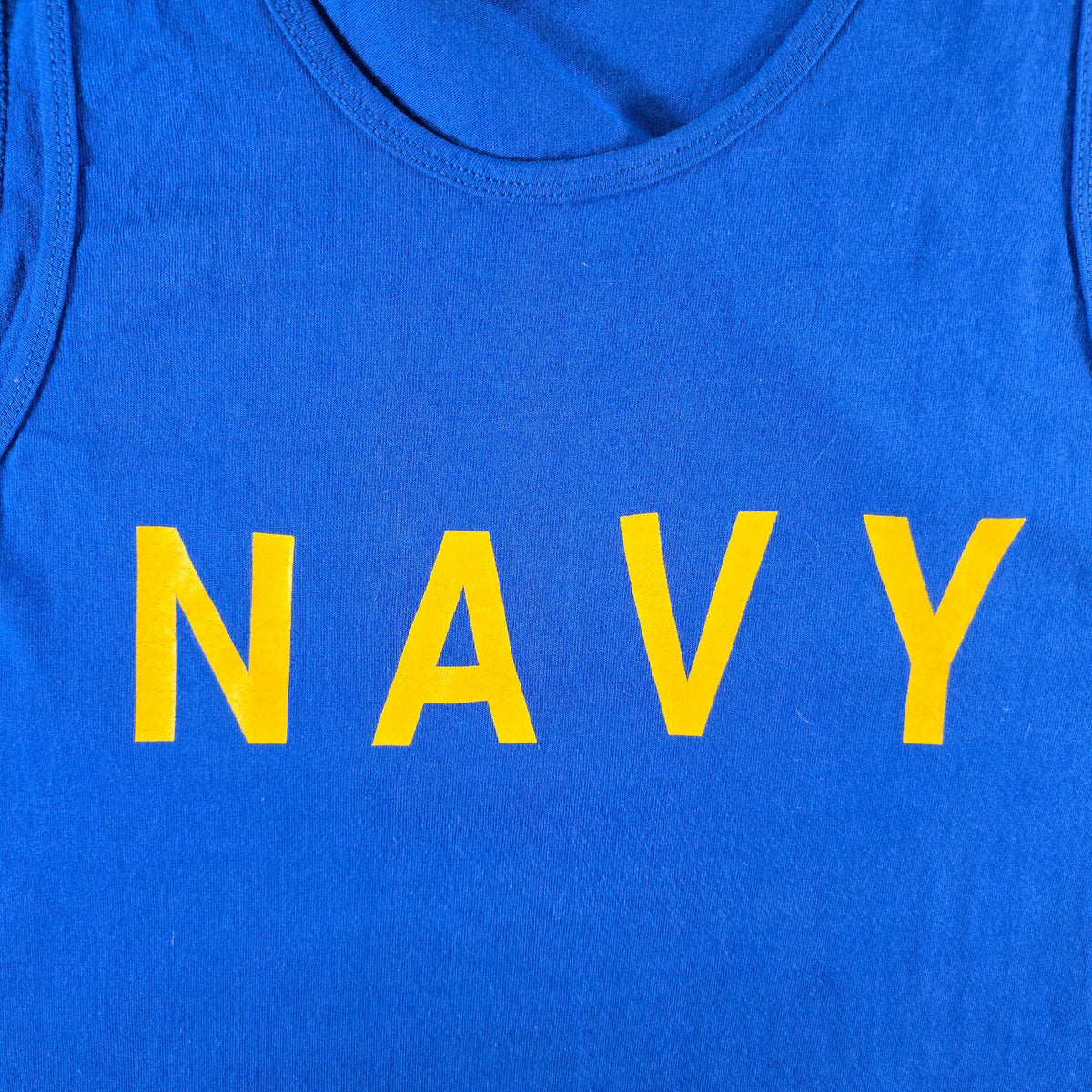Vintage 1990s Fruit of the Loom "Navy" Royal Blue Made in USA Tank Top (L)