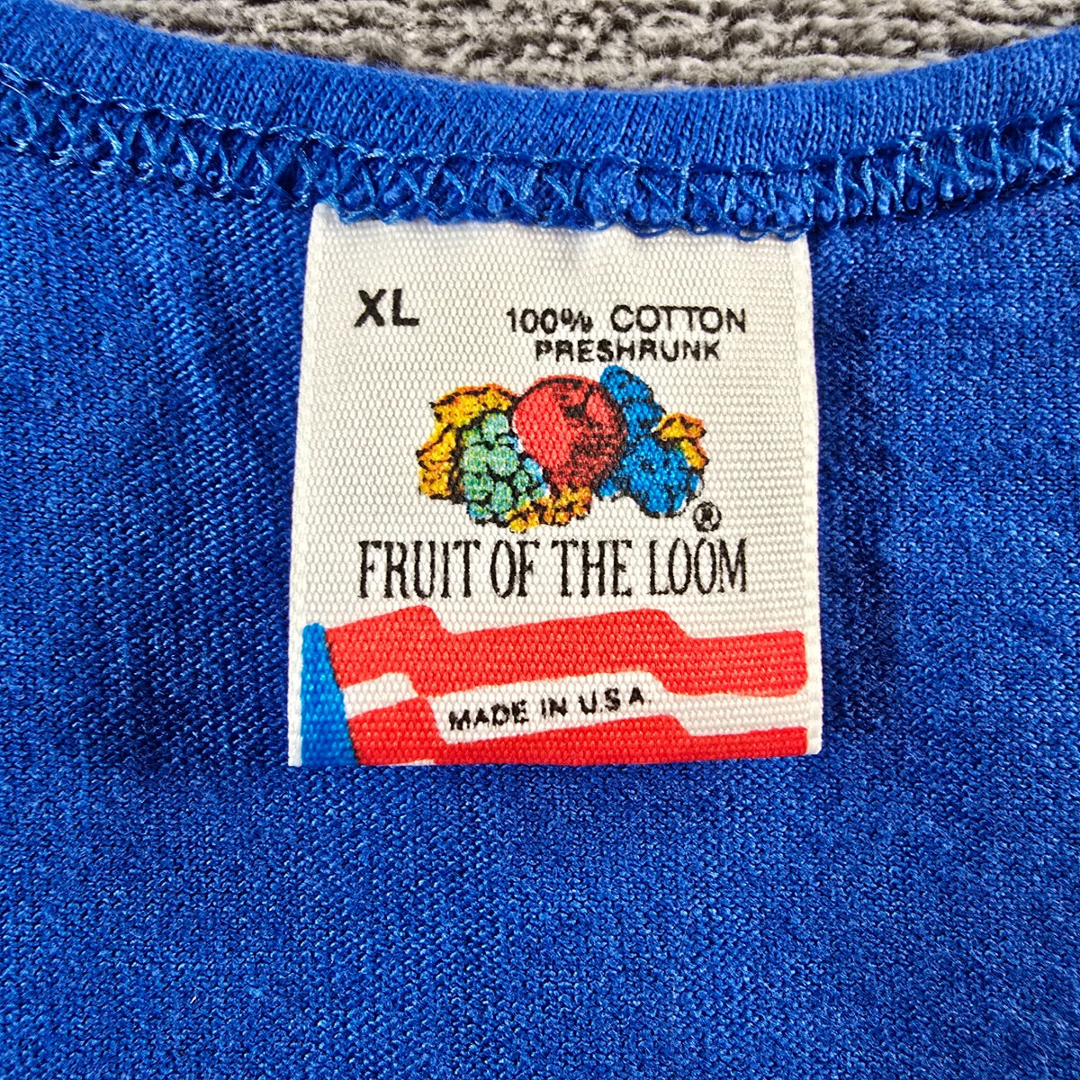 Vintage 1990s Fruit of the Loom "Navy" Royal Blue Made in USA Tank Top (L)