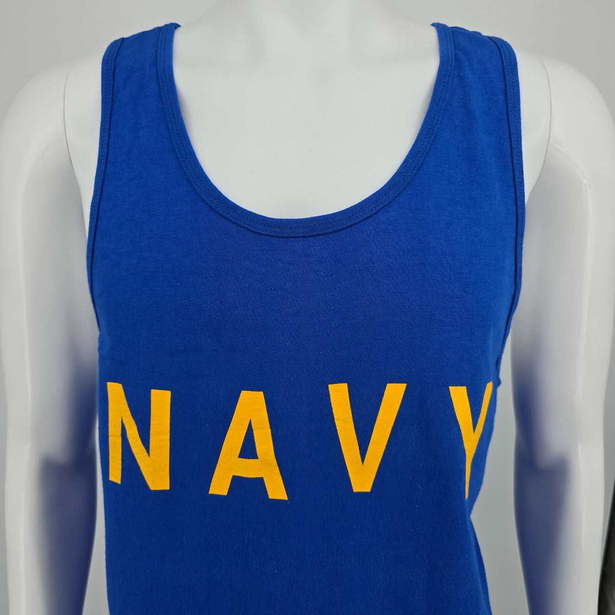 Vintage 1990s Fruit of the Loom "Navy" Royal Blue Made in USA Tank Top (L)