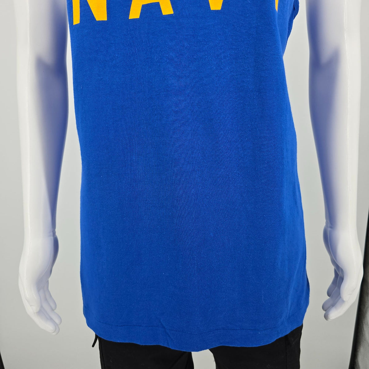 Vintage 1990s Fruit of the Loom "Navy" Royal Blue Made in USA Tank Top (L)