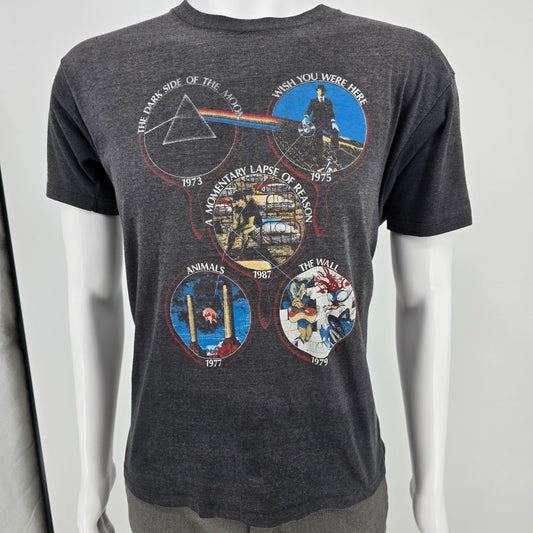 Distressed Vintage 1987 Pink Floyd A Momentary Lapse of Reason Gray T-Shirt (M)