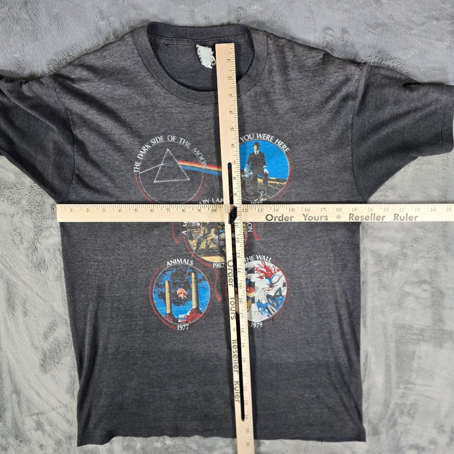 Distressed Vintage 1987 Pink Floyd A Momentary Lapse of Reason Gray T-Shirt (M)