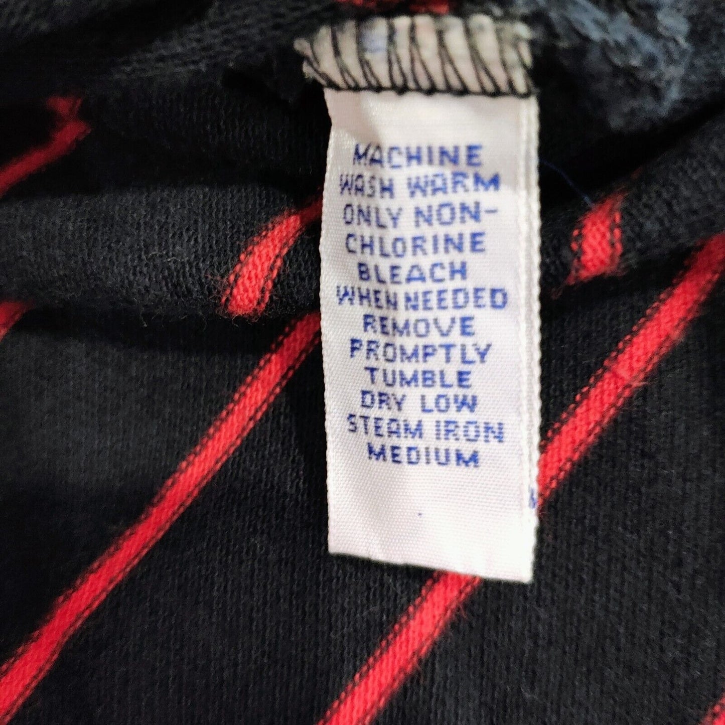 Vintage 1990s Polo Sport Ralph Lauren Blue and Red Striped Four Button Polo (L)