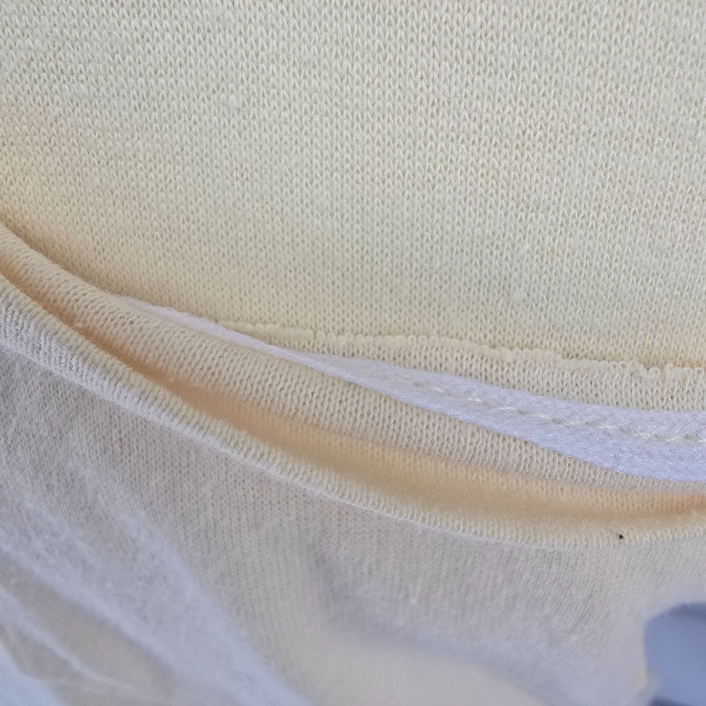 Vintage 1980s Cinderella Knitting Miller Pale Yellow Selvedge Pocket T-Shirt (M)