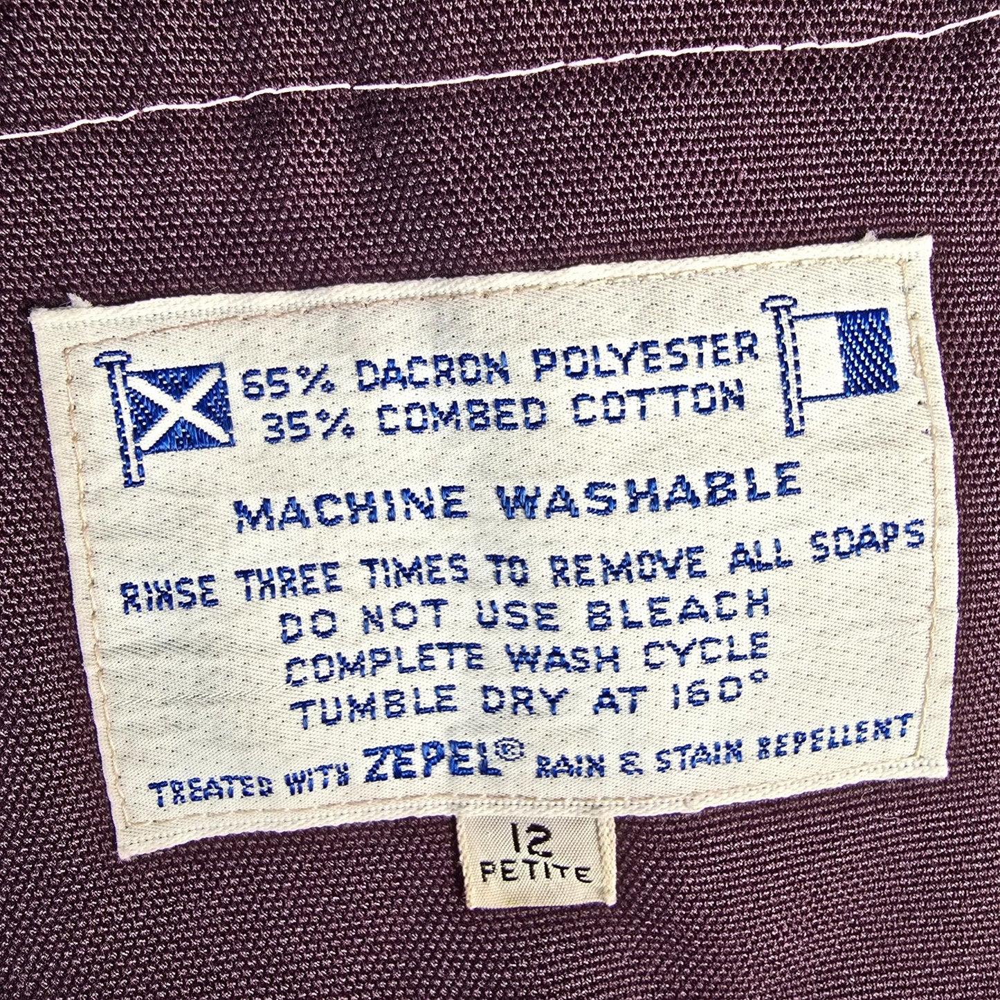 Vintage 1960s Misty Harbor Women's Plum Double-Breasted Mod Trench Coat (12p/L)