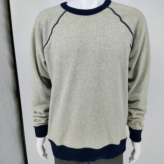 Patagonia Men's Reversible Sherpa Crew Neck Sweater Oatmeal/Navy (Large)