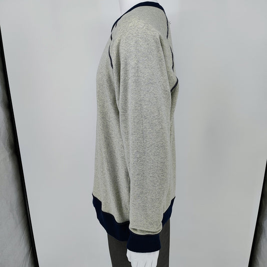 Patagonia Men's Reversible Sherpa Crew Neck Sweater Oatmeal/Navy (Large)