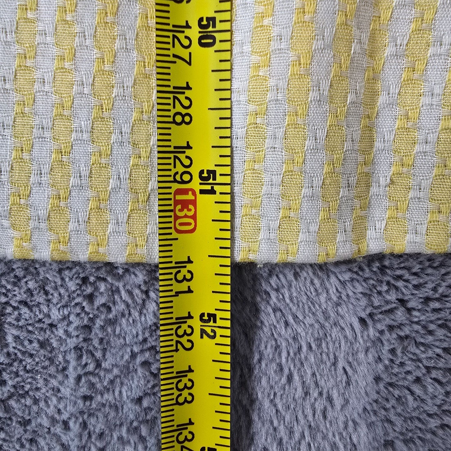 Vintage Early 1970s Yellow/White Striped Puff Sleeve Mock Neck Maxi Dress (S)