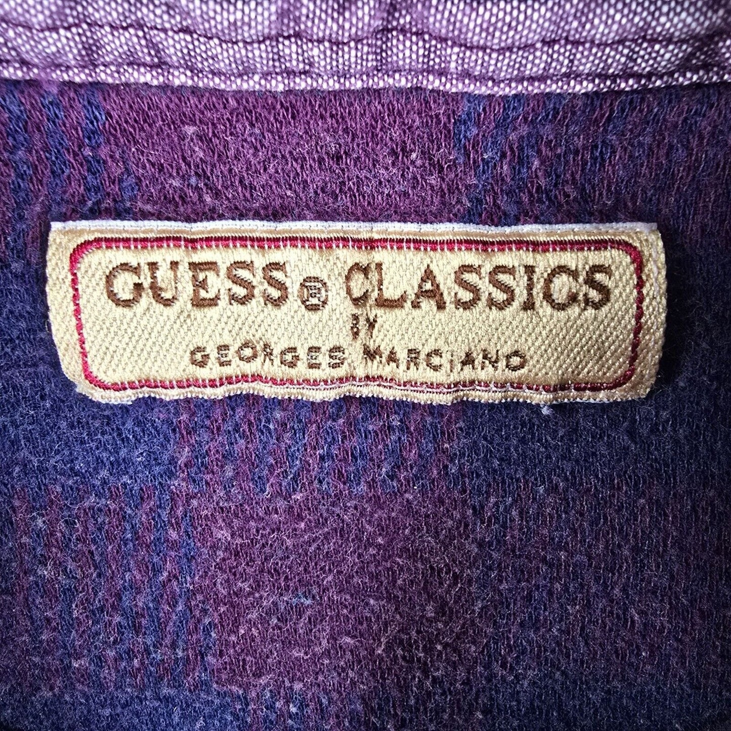 Vintage 1990s Guess Classics Aztec Pattern Long Sleeve Knit Polo (Large)