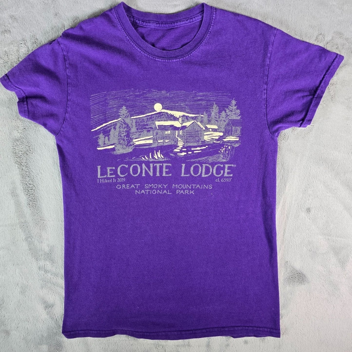 2019 Great Smoky Mountains National Park LeConte Lodge Purple T-Shirt (S) *Fair