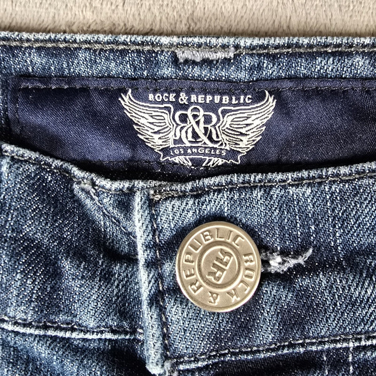2000s Rock & Republic Los Angeles Made in USA Button Fly Jeans (32x34)