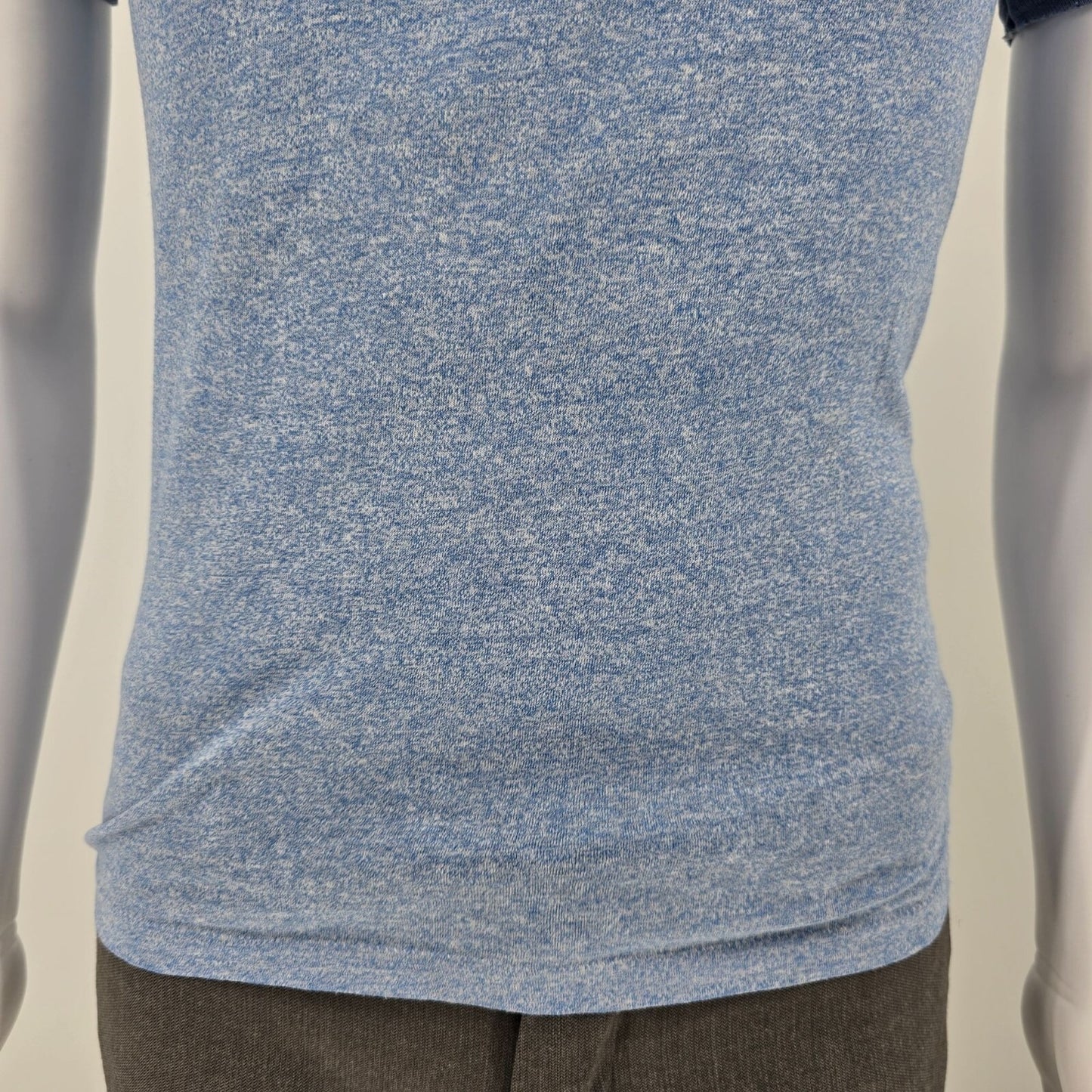 Vintage 1970s/1980s Worthington Industries Inc. Heather Blue Ringer T-Shirt (XS)