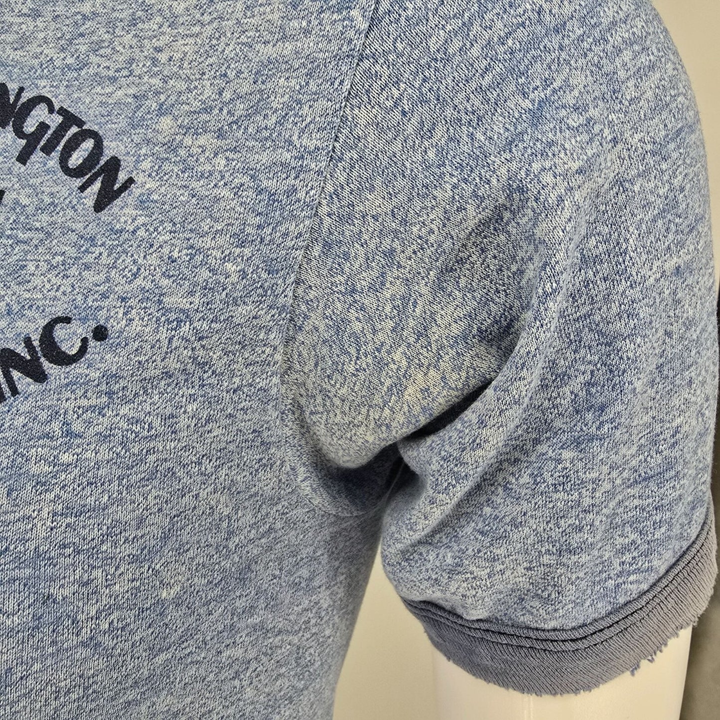 Vintage 1970s/1980s Worthington Industries Inc. Heather Blue Ringer T-Shirt (XS)
