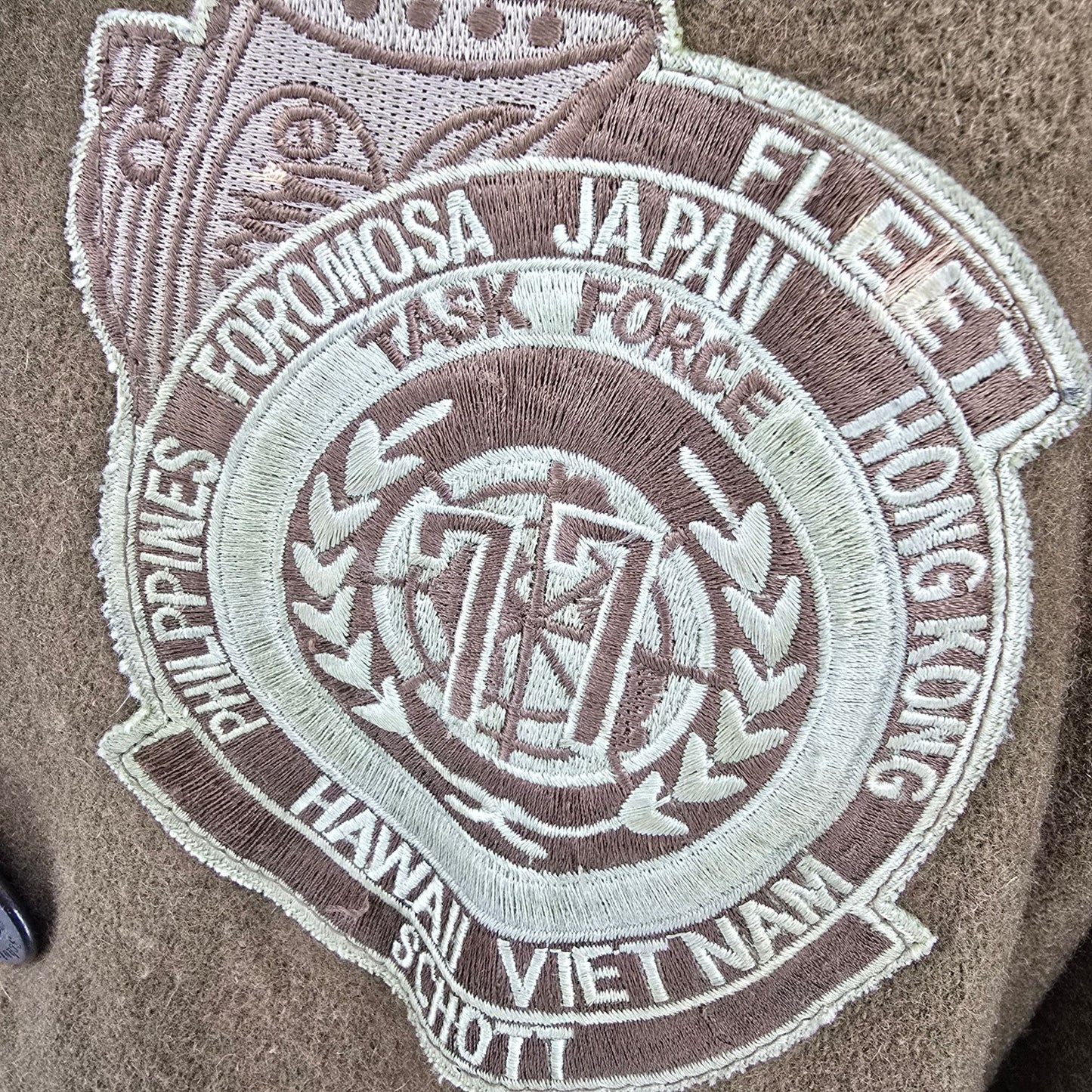 2010s Schott Drab Olive Green Vietnam Tribute Wool Blend Navy Peacoat (3XL)