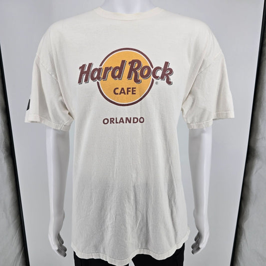 Vintage Y2K/ Early 2000s Hard Rock Cafe Orlando Motorola Logo White T-Shirt (XL)