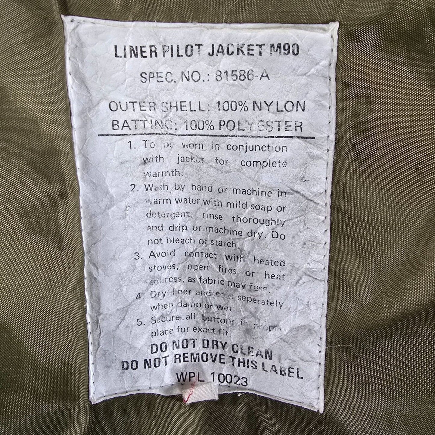 Vintage Spiewak & Sons Olive Green M90 Pilot Jacket w/ Detachable Lining (XL)