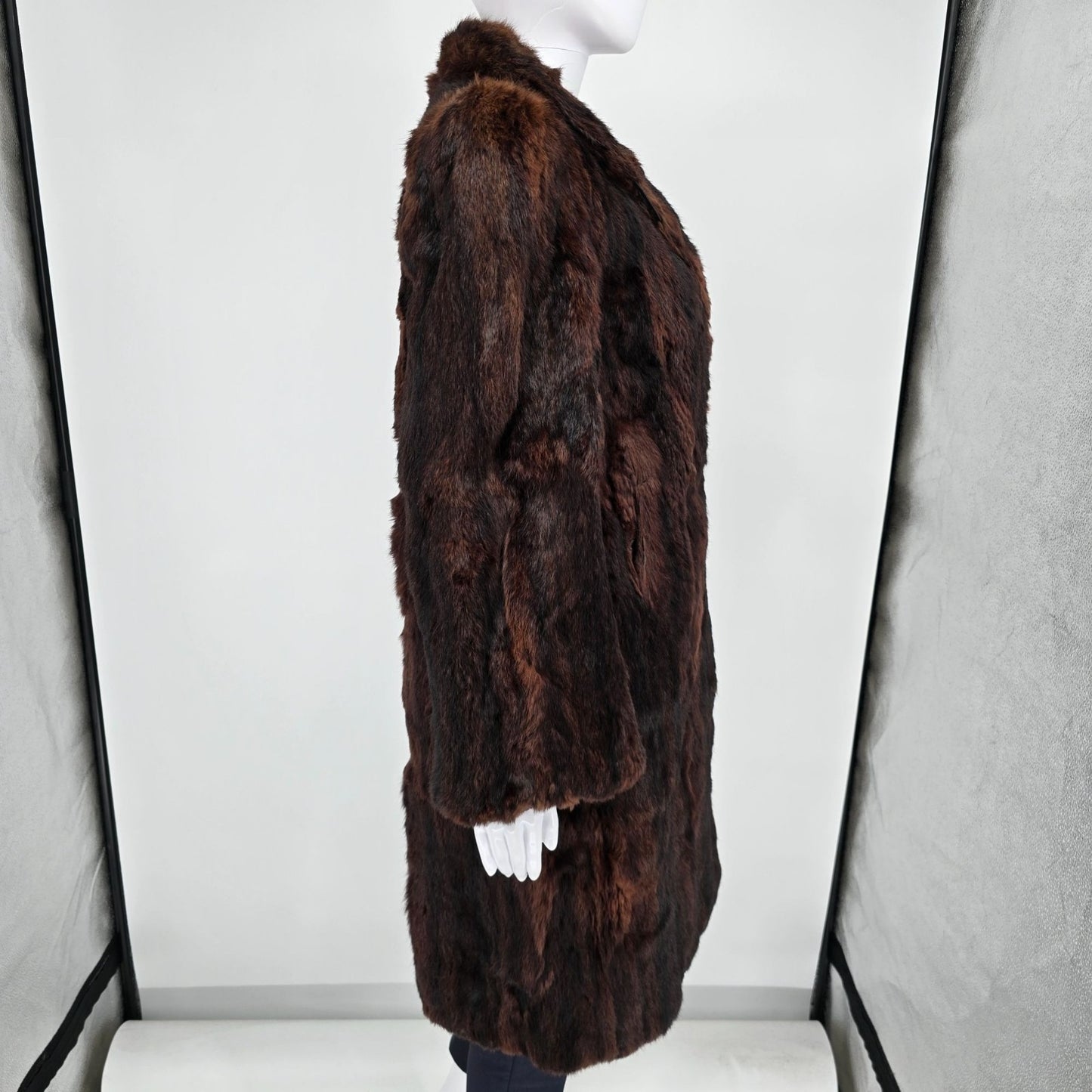 Damaged Vintage 1950s Mahogany Brown Mink? Fur Coat for Upcycling/Projects (XS)