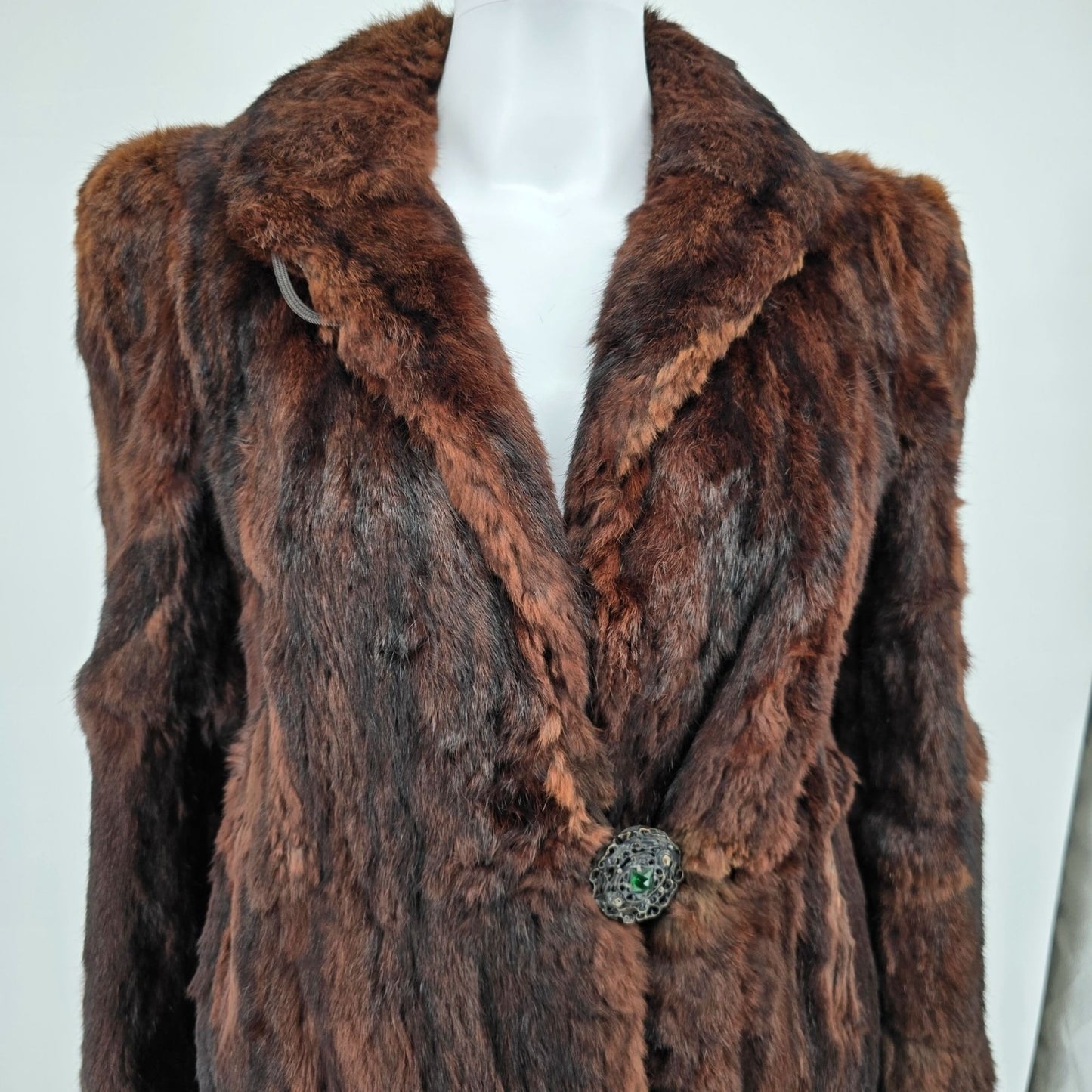 Damaged Vintage 1950s Mahogany Brown Mink? Fur Coat for Upcycling/Projects (XS)
