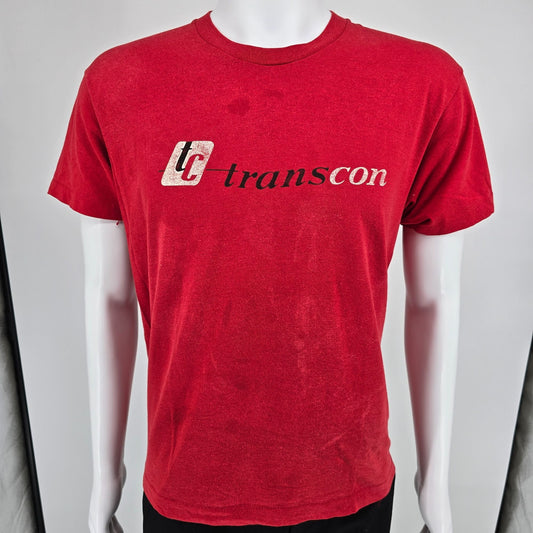 Distressed Vintage 1980s Screen Stars Transcon Lines Trucking Company T-Shirt -L