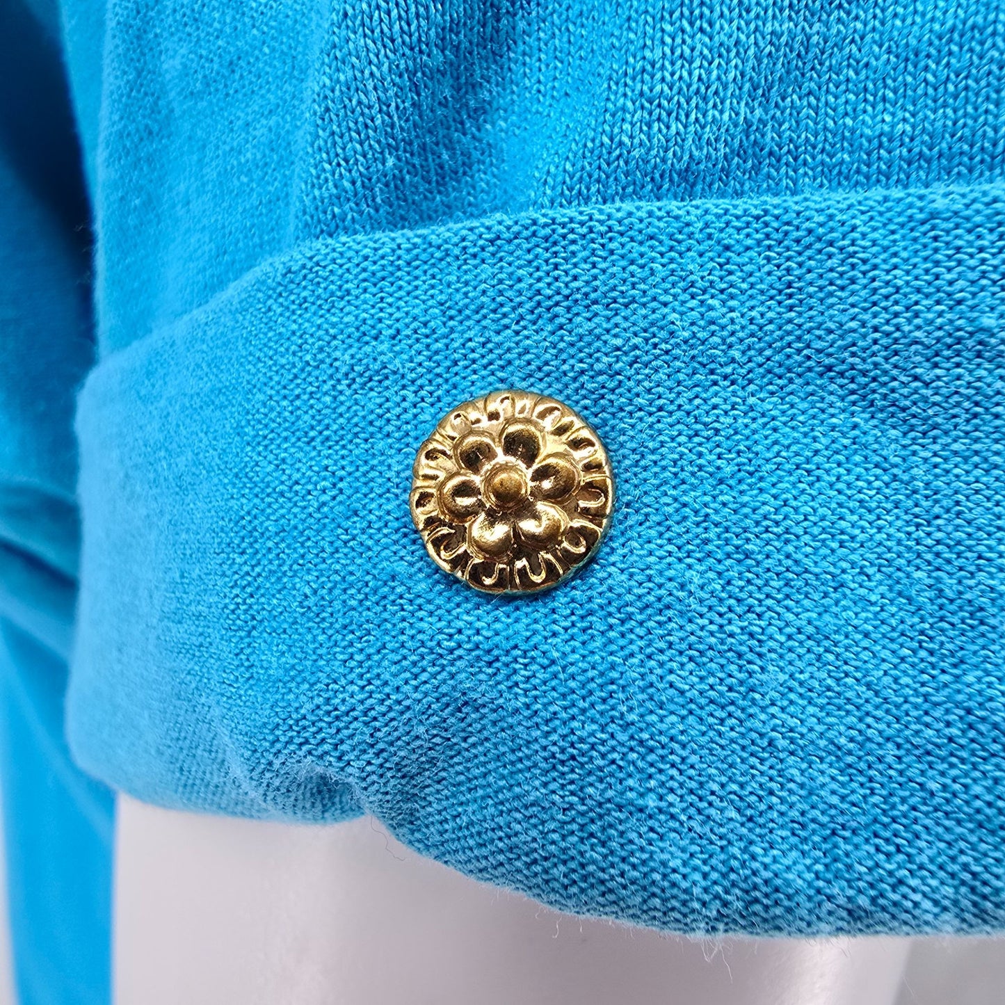 Vintage 1990s Screen Stars Best Turquoise Studded Rhinestone T-Shirt (L)