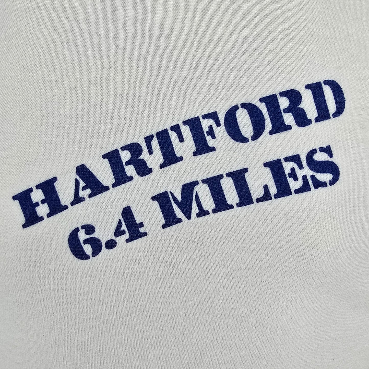 Vintage 1980s Dannon Road Runners Club Hartford 6.4 Miles Ringer T-Shirt (S)