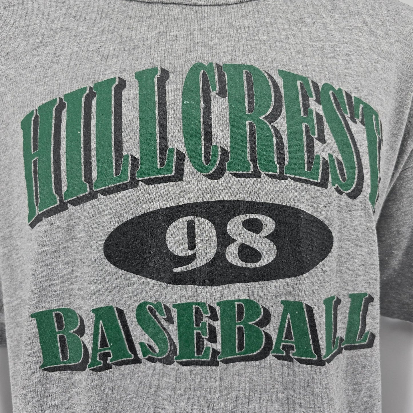 Vintage 1998 Russell Athletic Heather Gray Hillcrest Baseball T-Shirt (XXL)