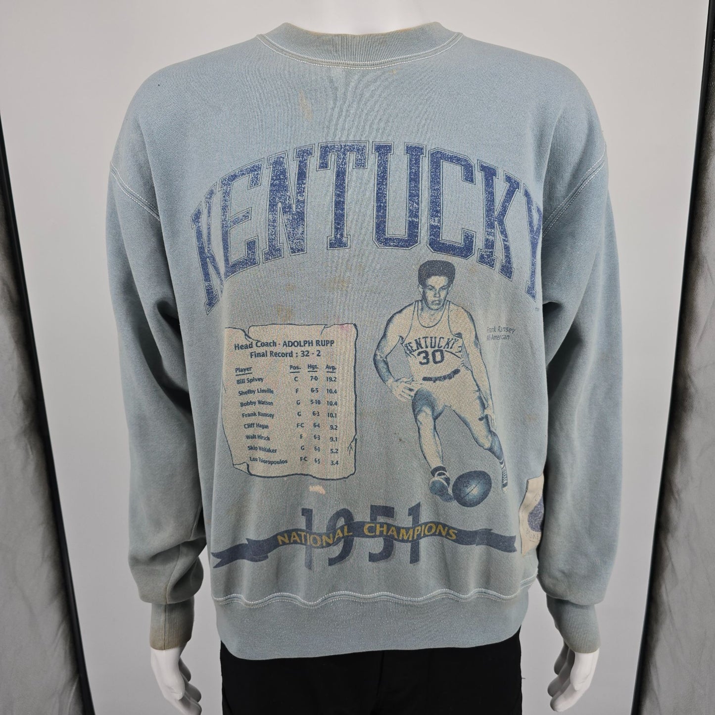 Vintage 1990s College Basketball Kentucky 1951 National Champions Sweatshirt (L)
