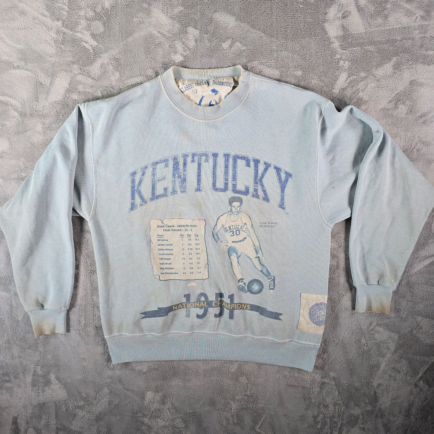 Vintage 1990s College Basketball Kentucky 1951 National Champions Sweatshirt (L)