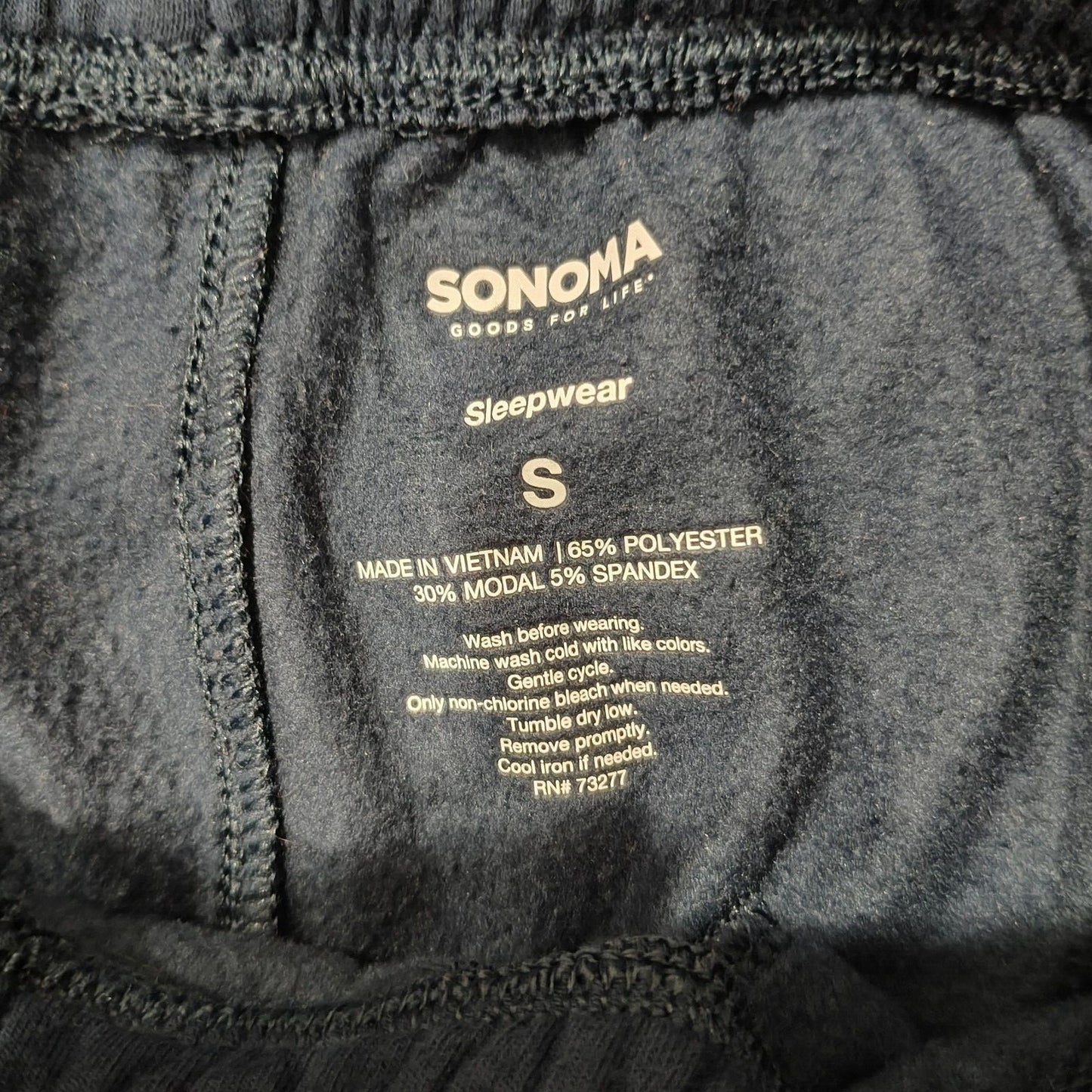 Sonoma Sleepwear Men's Navy Blue Poly/Modal Blend Stretch Pajama Pants (Small)
