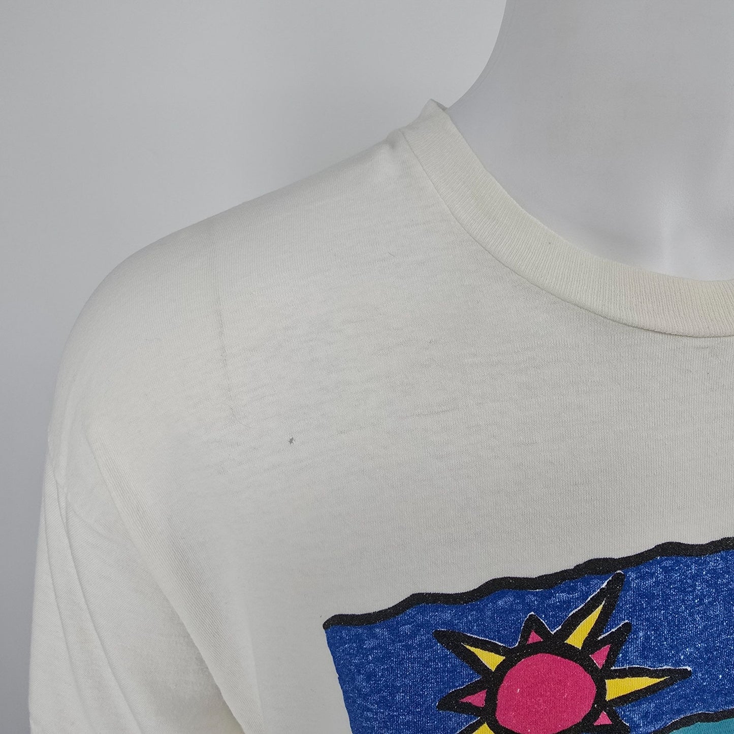 Vintage 1980s Deborah Sorrentino Lesbian Beach Scene Wearable Art T-Shirt XL/XXL