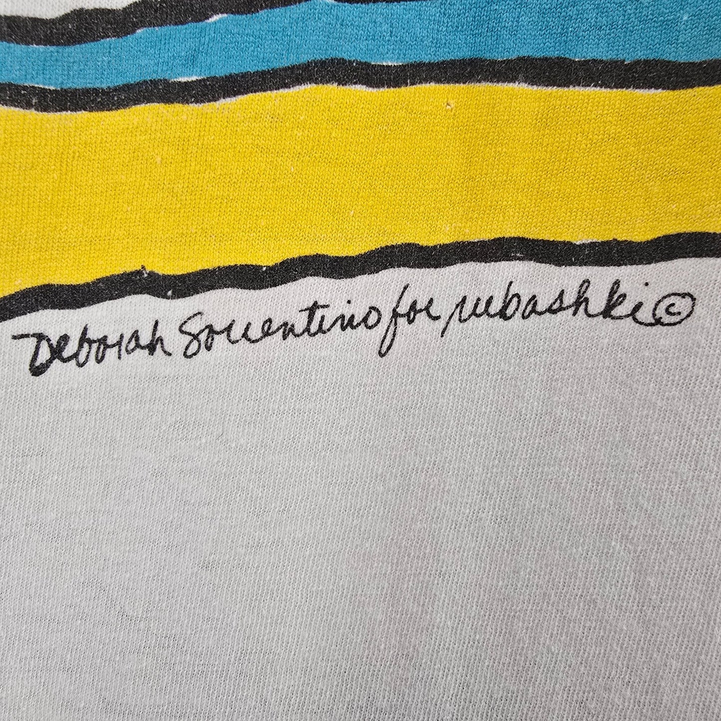 Vintage 1980s Deborah Sorrentino Lesbian Beach Scene Wearable Art T-Shirt XL/XXL