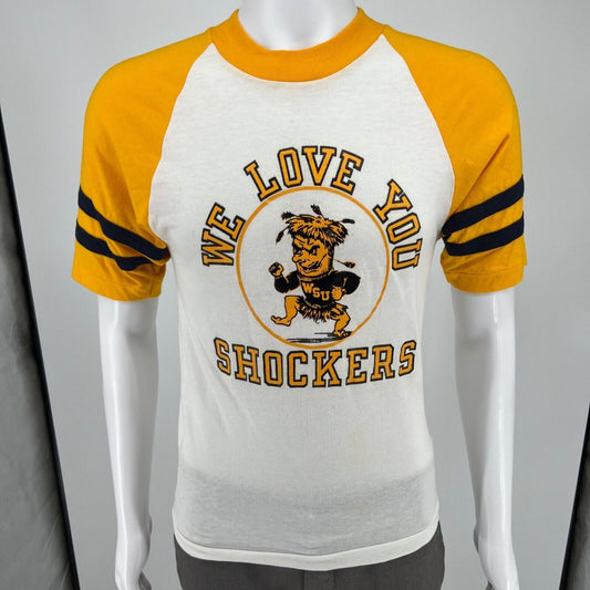 Vintage 1980s Champion Wichita State University Shockers WuShock T-Shirt (XS)