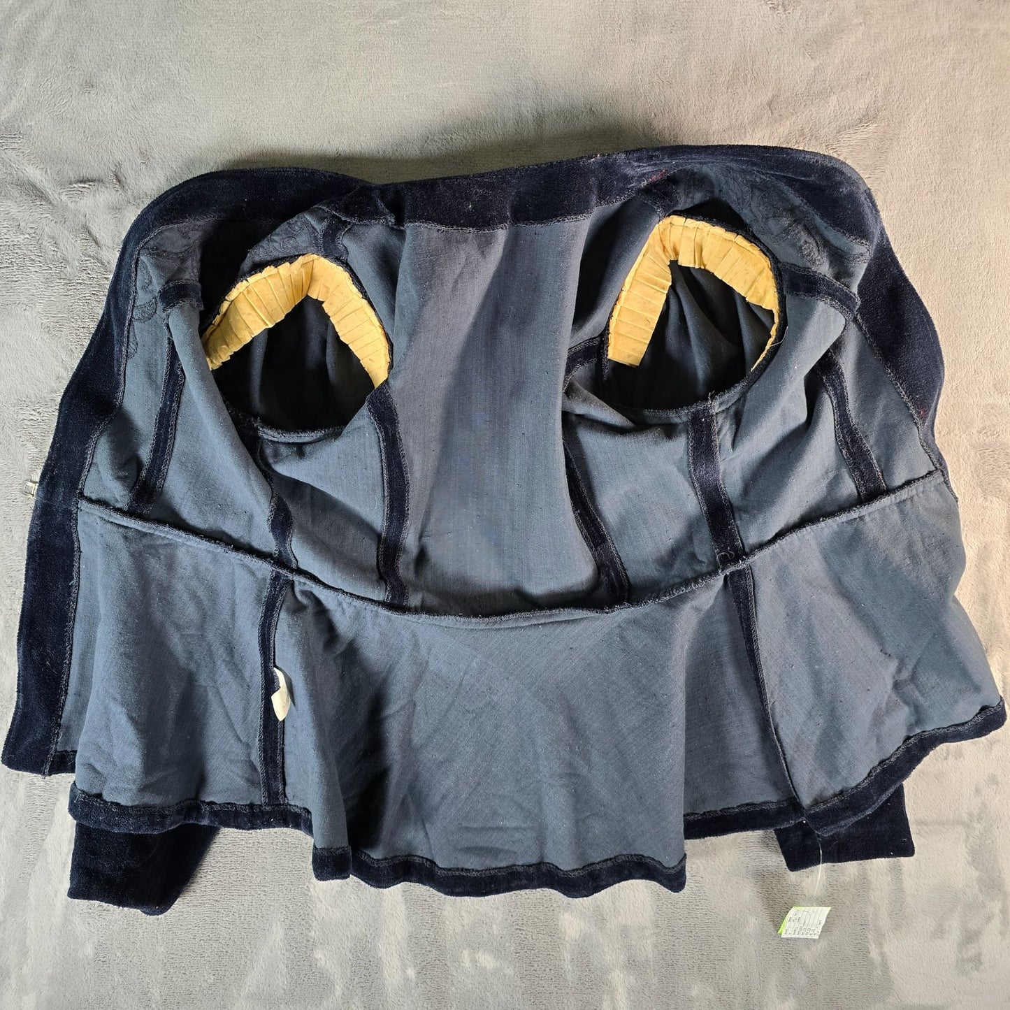 Vintage 1970s Unbranded Navy Velvet Embroidered 40s-Style Peplum Jacket (S)