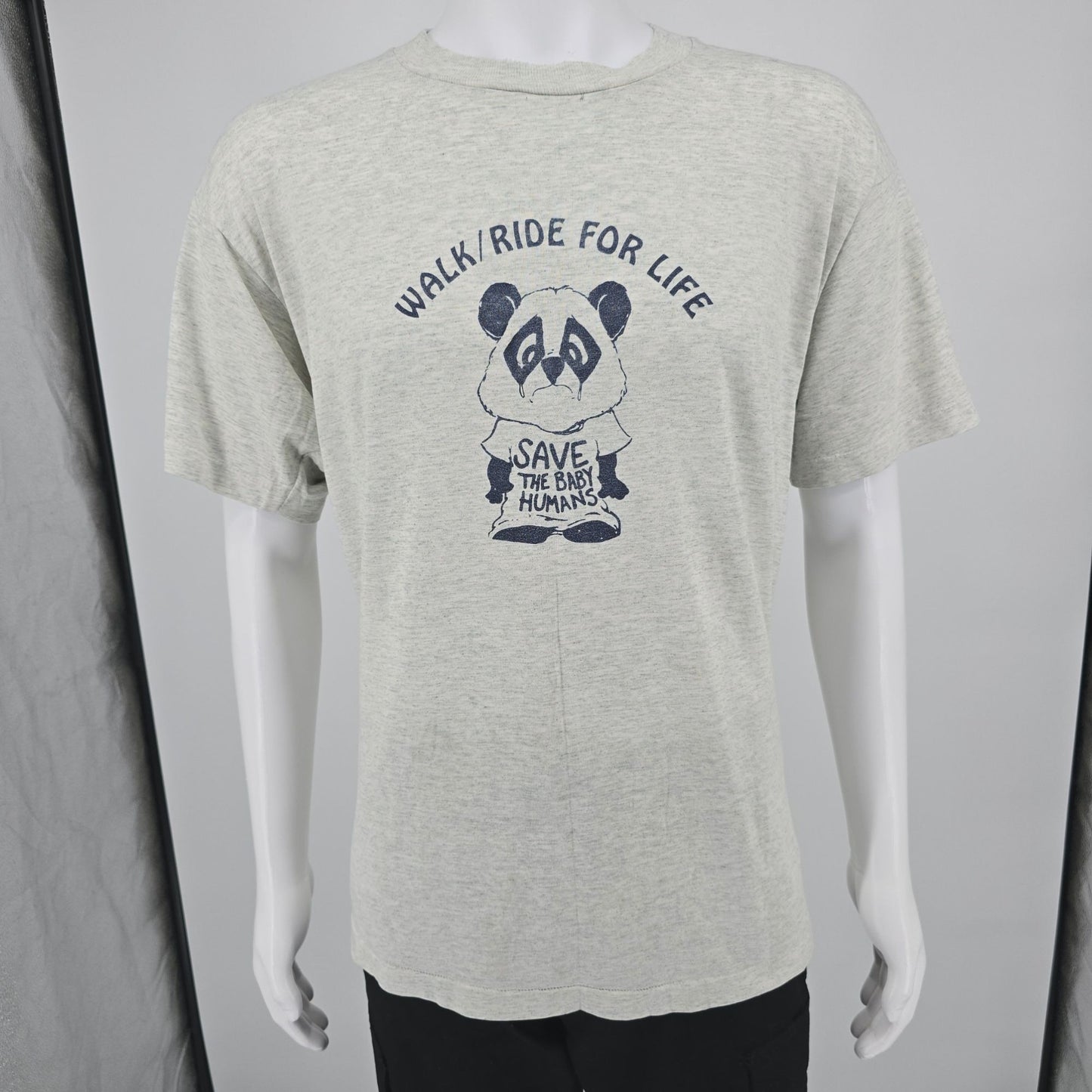 Vintage 1990s Walk/Ride for Life "Save the Baby Humans" Pro-Life T-Shirt (XL)