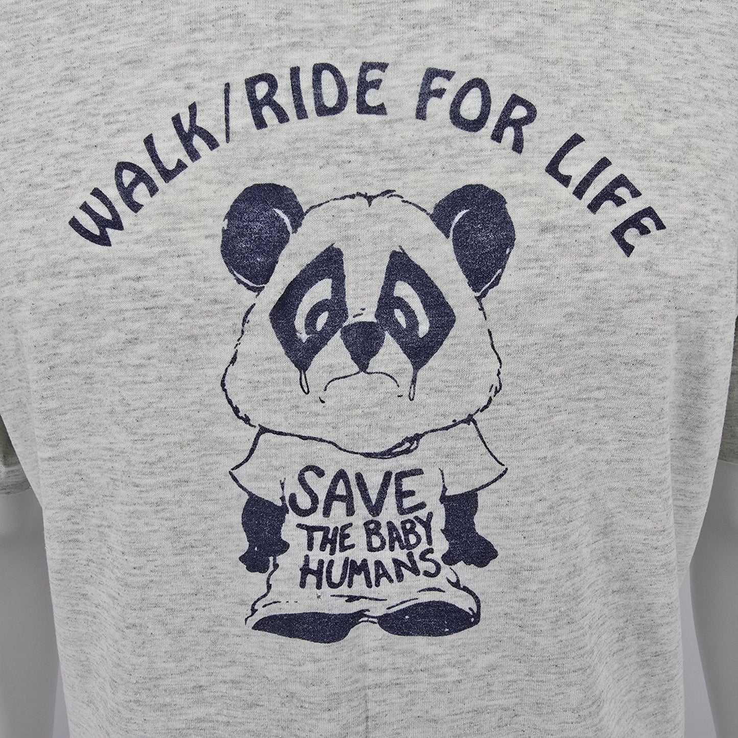 Vintage 1990s Walk/Ride for Life "Save the Baby Humans" Pro-Life T-Shirt (XL)