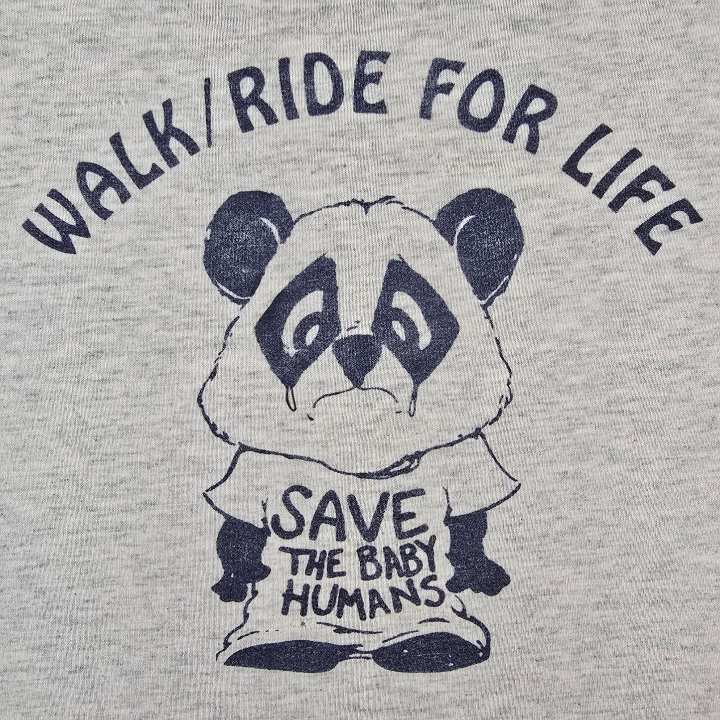 Vintage 1990s Walk/Ride for Life "Save the Baby Humans" Pro-Life T-Shirt (XL)