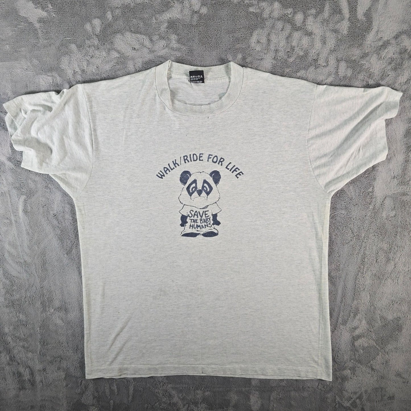 Vintage 1990s Walk/Ride for Life "Save the Baby Humans" Pro-Life T-Shirt (XL)