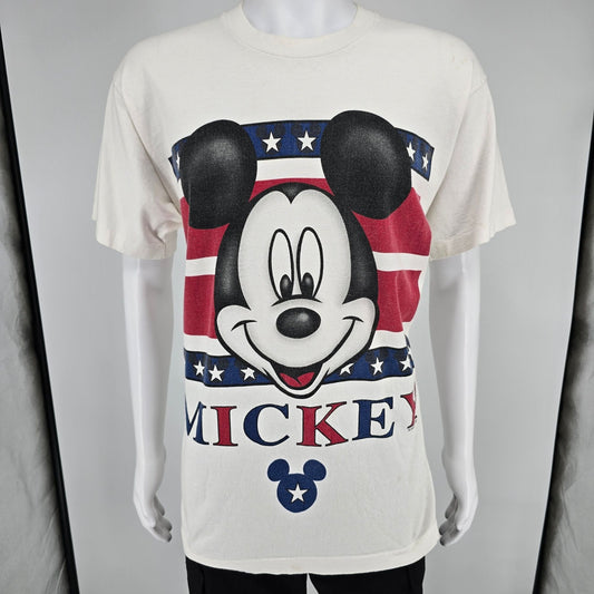 Vintage 1990s Disney Mickey Unlimited by Jerry Leigh Patriotic T-Shirt (XL)