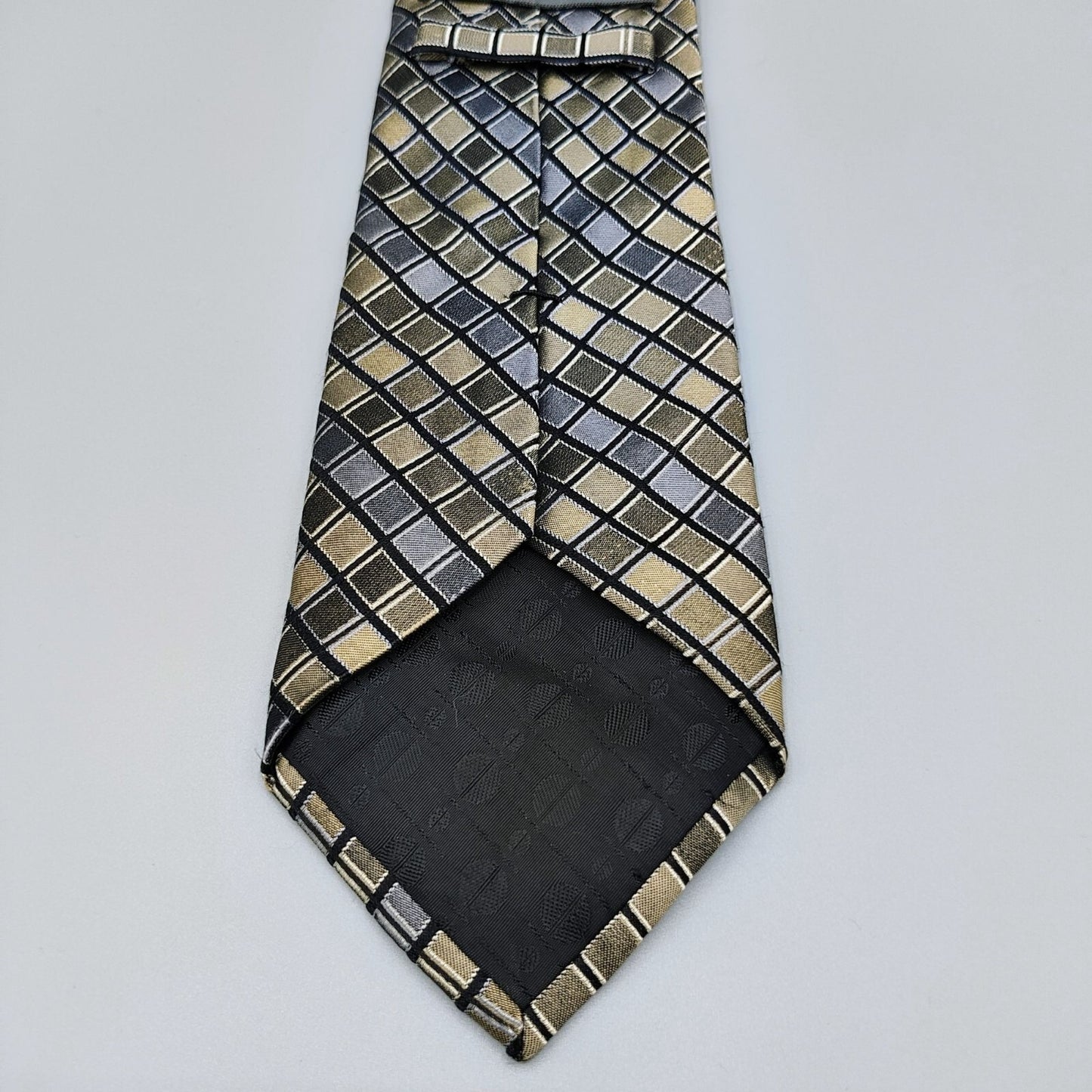 Perry Ellis Portfolio Mens Geometric Checkered Silk Tie (Fair/Good Condition)