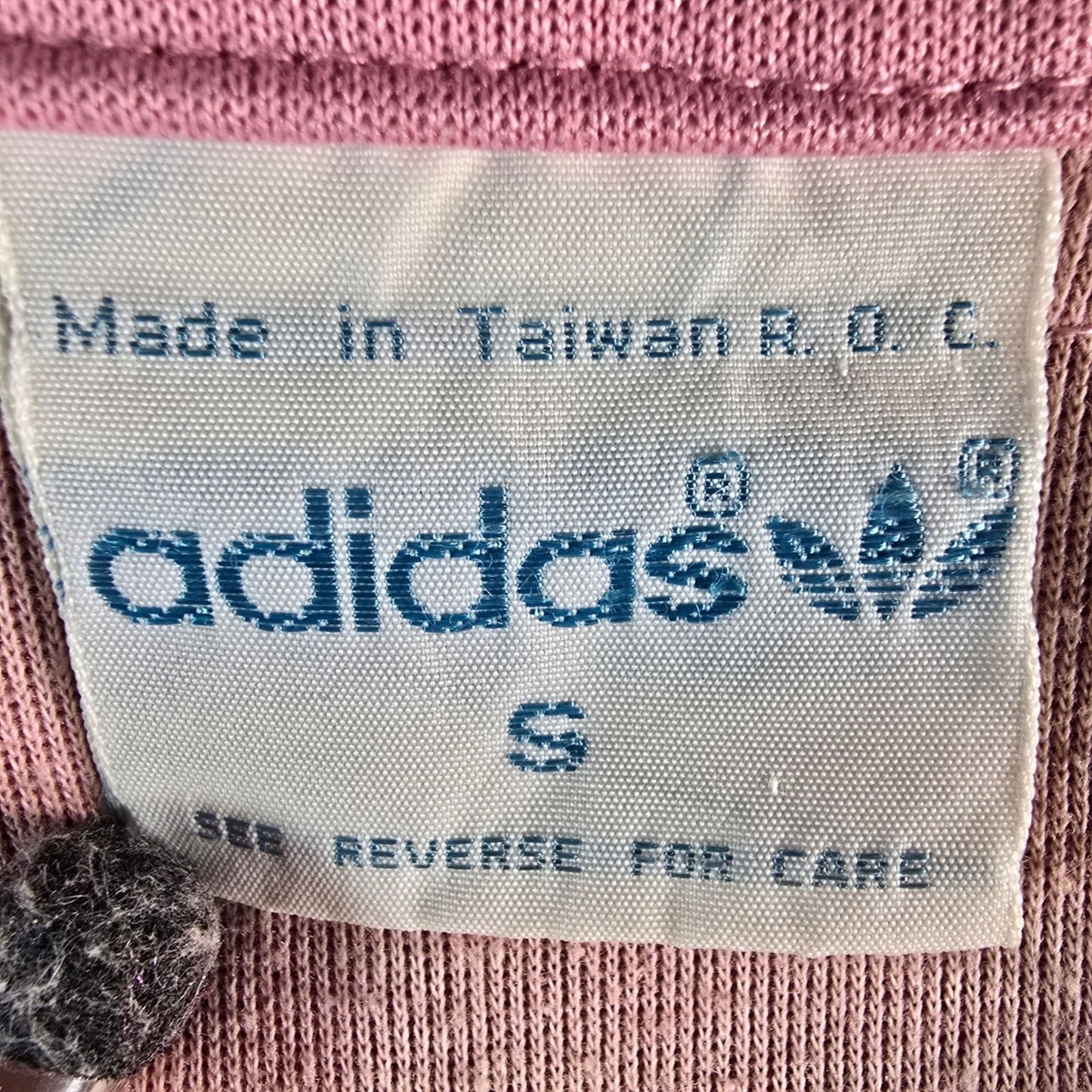 Distressed Vintage 1980s Adidas Women's Pink & Teal Full-Zip Track Jacket (S)