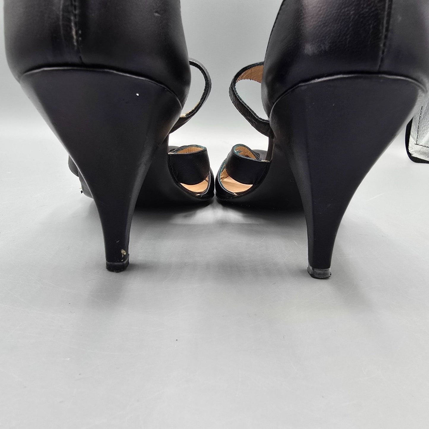 Vintage 1980s Maud Frizon Paris Black Cut-Out Multi-Strap Pumps (EU37/US6.5B)
