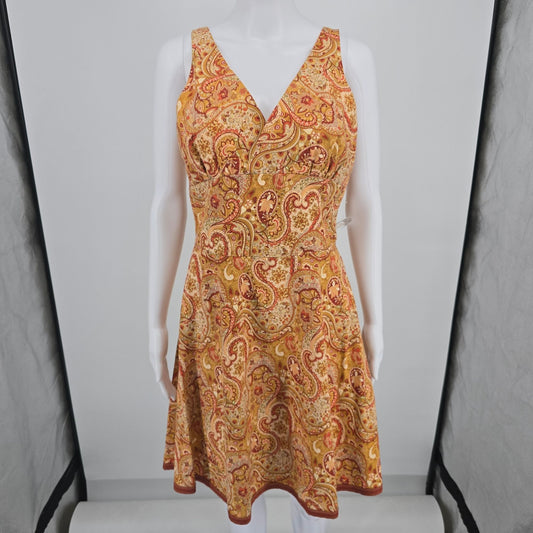 Vintage 1970s Boho Paisley Cotton Sleeveless Festival Sundress (Small)