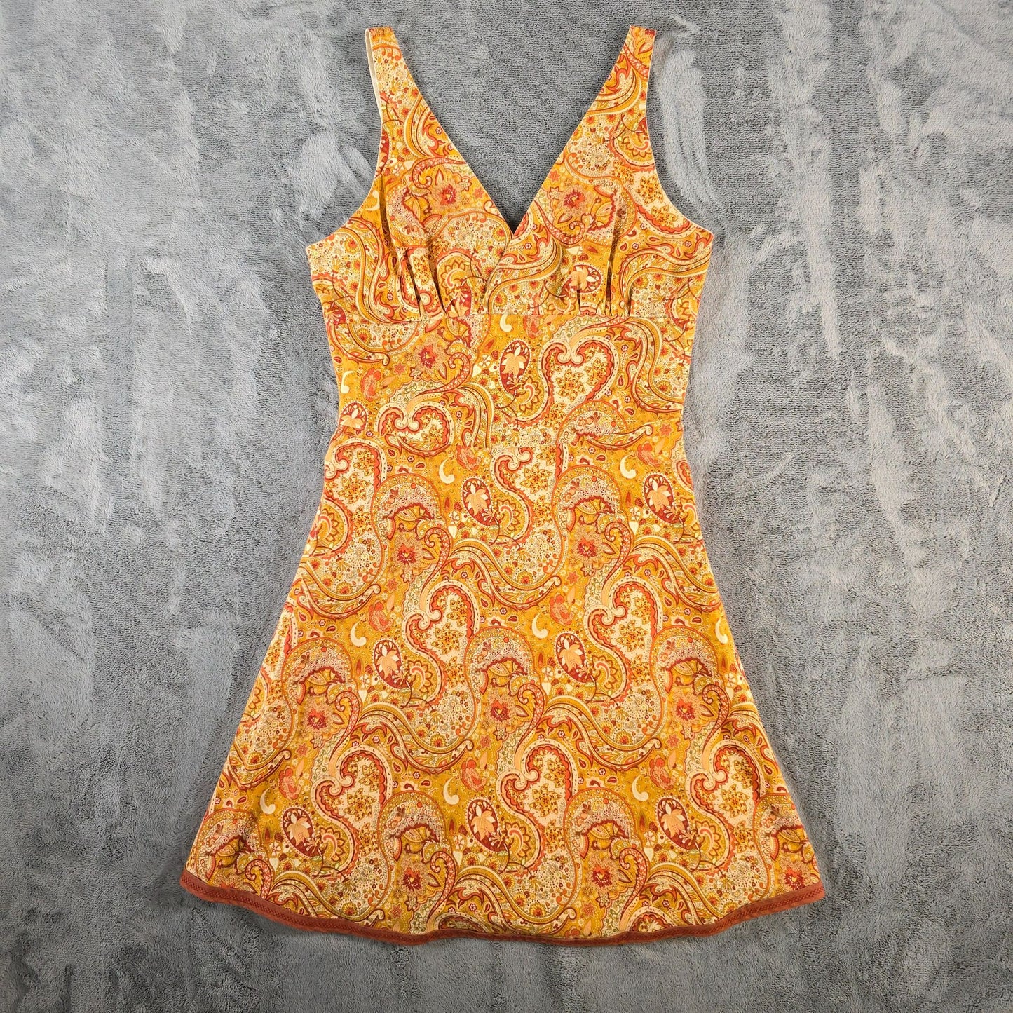 Vintage 1970s Boho Paisley Cotton Sleeveless Festival Sundress (Small)