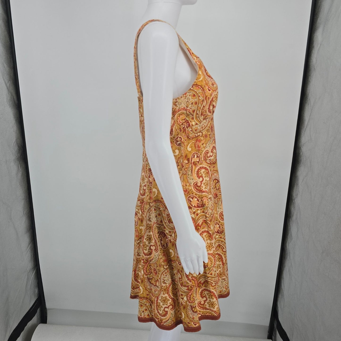 Vintage 1970s Boho Paisley Cotton Sleeveless Festival Sundress (Small)